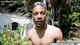 Ebony mother i'd like to fuck handles the pool hunk's giant schlong - ebony porn