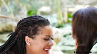 Black Kira Noir has erotic lesbo experience with Lisa Ann