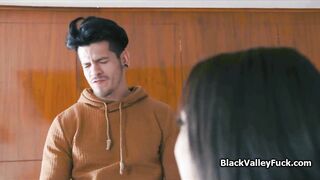 Cheating bf nearly busted on black teen