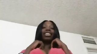 Hot Ebony Moaning While Pussy Creampie