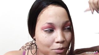 Freckled Ebony natural Cutie Pick Up for 1st Time BBC Casting Bang by Large Ebony Schlong Stranger