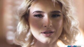 GirlDoGirl.com - Blond puts spell on breasty black roommate so shes into her.This babe kisses the ebony honey and sucks her large melons.The tiny bazookas honey gets her cunt licked