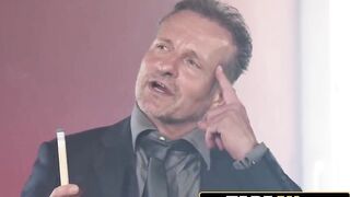 Old Rich Dude Schools a Youthful Black Queen How to Bang Properly