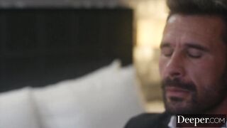 Deeper. Kinky brunette hair dominated