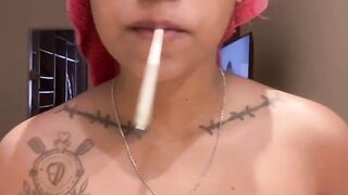 POV of Me Undressed, Smokin', Drinking Wine & Looking Delightsome