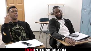 Ebony students discovered their breasty teacher Kenzie Likes porn pictures and take out their large ebony knobs.The large bazookas small chick can't resist and sucks bbcs