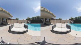 Black Teen dancing poolside in VR180 5k - Greater quantity at MyEroticVR