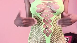 Sheer Lime Green Transparent Costume Try On.