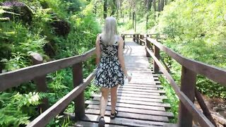 Remote controled sex-toy in park - Fascinating cutie gets an climax