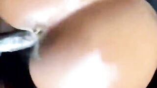 Nutting in large jello ass black back shots