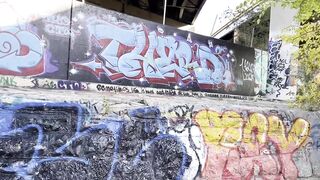 Hood Whiteboy Banging Slender Thick Ebony Cutie Below The Bridge