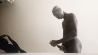 Jacking off as my Ugandan babe neighbors watches