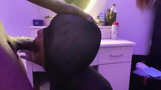 Black angel gives great oral job times