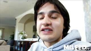 Breasty Black Stepmom Pleasures Me Next to Pa