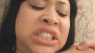 Hot Ebony big beautiful woman Takes White Knob in Her Butt