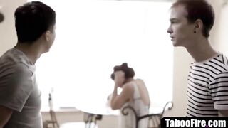 Older step-mommy double permeated by heartless stepsons - old & youthful taboo