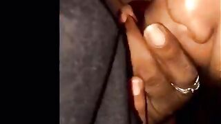 Amateur black wife handles cock
