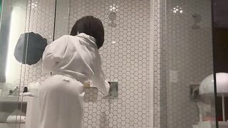 Showering in a luxury hotel
