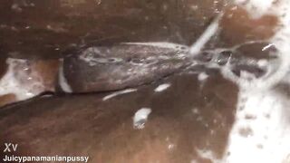 Lustful black wife homemade shower butt shake