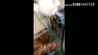 Lil Hoodrat with Dick Sucking Lips get Nut Bust on her