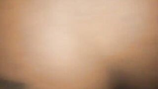 Black cream on large schlong