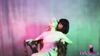 Seductive chicks Jenna Foxx and Sky Blue's Lesbo Vintage Sex Movie!