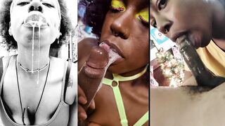 Black Cum Whore Cumplay & Cum worship Compilation