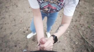 I Flashed My Wang To A Lonely Angel In The Forest And That babe Helped Me Cum