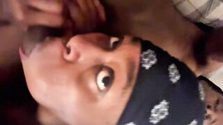 Sloppy Black mother I'd like to fuck Gags on Knob & Takes a Biggest Jizz flow