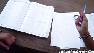 Hawt ebony student sucks and screws her trainer