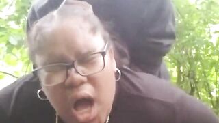 Screwing youthful thick large butt black wench out in public