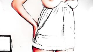 Solo Female Midget Sized Moon Female Sissy Planet Filter Stars ART