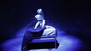 Hot blond black sweetheart Jessica Creepshow falls a. and has nightmare where five large weenies lads anal team fuck and DP screw her in slavery