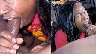 1st time Cum and Piddle Gulp Slowmo Double Take (CIM)