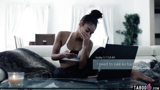 Ebony teen drilled by a delivery stud during a virus outbreak