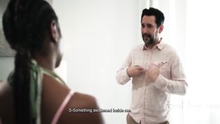 Stepdad Caught Spying on Teen Stepdaughter and Bangs Her Constricted Black Snatch Hard - Destiny Mira