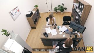LOAN4K. This babe got her loan after a proper screwing on the office table. Hawt sex with Maya