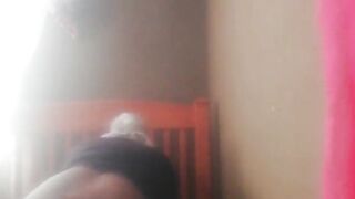 Black large booty rides ebony rod