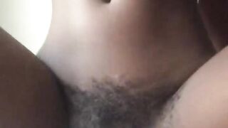 Sexy Black Shows off Hirsute Snatch