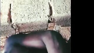 Real ebony ramrod out door massage