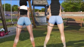 Large butt black 3some cowgirls Diamond x Destiny