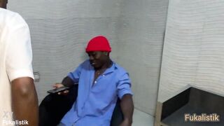 Afro housewife screw family visitor on summer visit