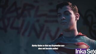 Superman destroys Harley Quinn's asshole and gives her an anal creampie.