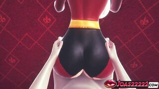 porn animation with helen parr (the incredibles) large boobs and booty. hard banging in ebony nylons doggy style, close-ups of a taut moist twat with a huge spunk flow