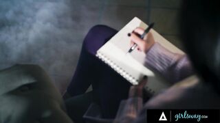 GIRLSWAY - Erotic Writer Casey Calvert Has RAW BELT-ON Screw With Kira Noir For Novel Inspiration