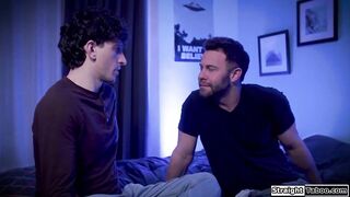 Stepdad directs his stepdaughters gf Liz Jordan to his stepsons bedroom.They anal screw during the time that his stepdad gets sucked off by one more gf Hailey Rose