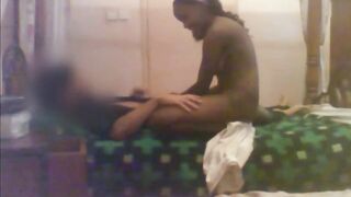 Ebony angel sucked white ramrod and enjoyed hardcore sex