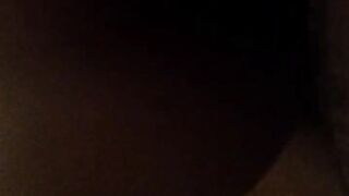 Black banged up butt in the kitchen