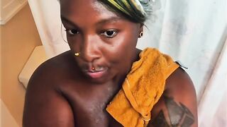 Amateur Black Shower Tease!!