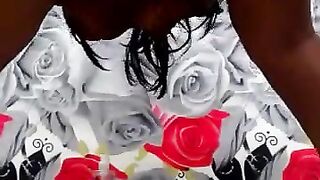 Sexy black aged playing with sextoy